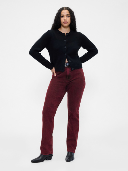 High Rise '90s Slim Straight Jeans - Red delicious