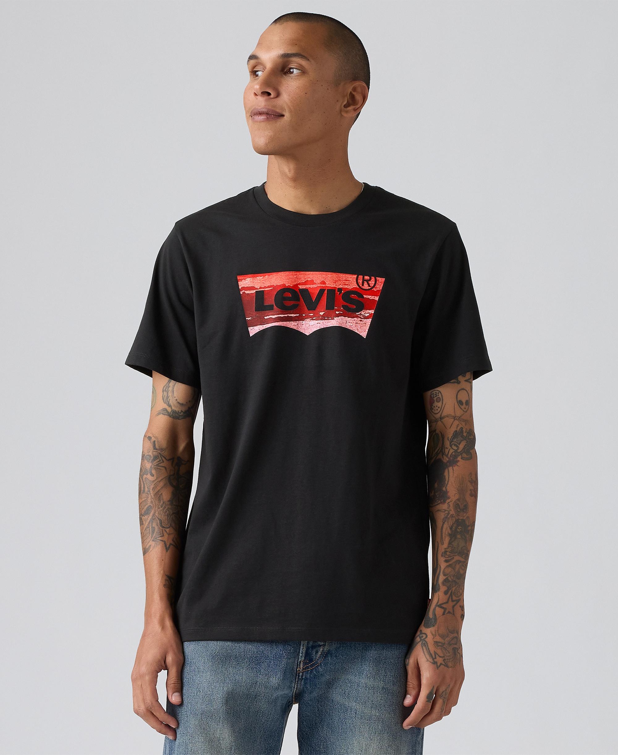 Levi's Men's Graphic Logo Batwing Short-Sleeve T-shirt - Black