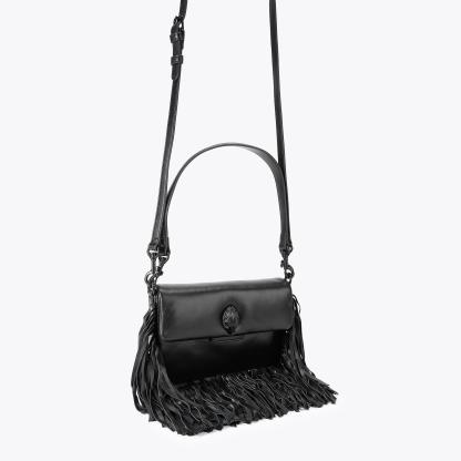 Kurt Geiger London Oxford Fringe Drench Shoulder Bag - Black - view 3
