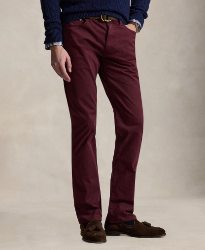 Polo Ralph Lauren Men's Varick Slim Straight Stretch Sateen Pants - Harvard Wine