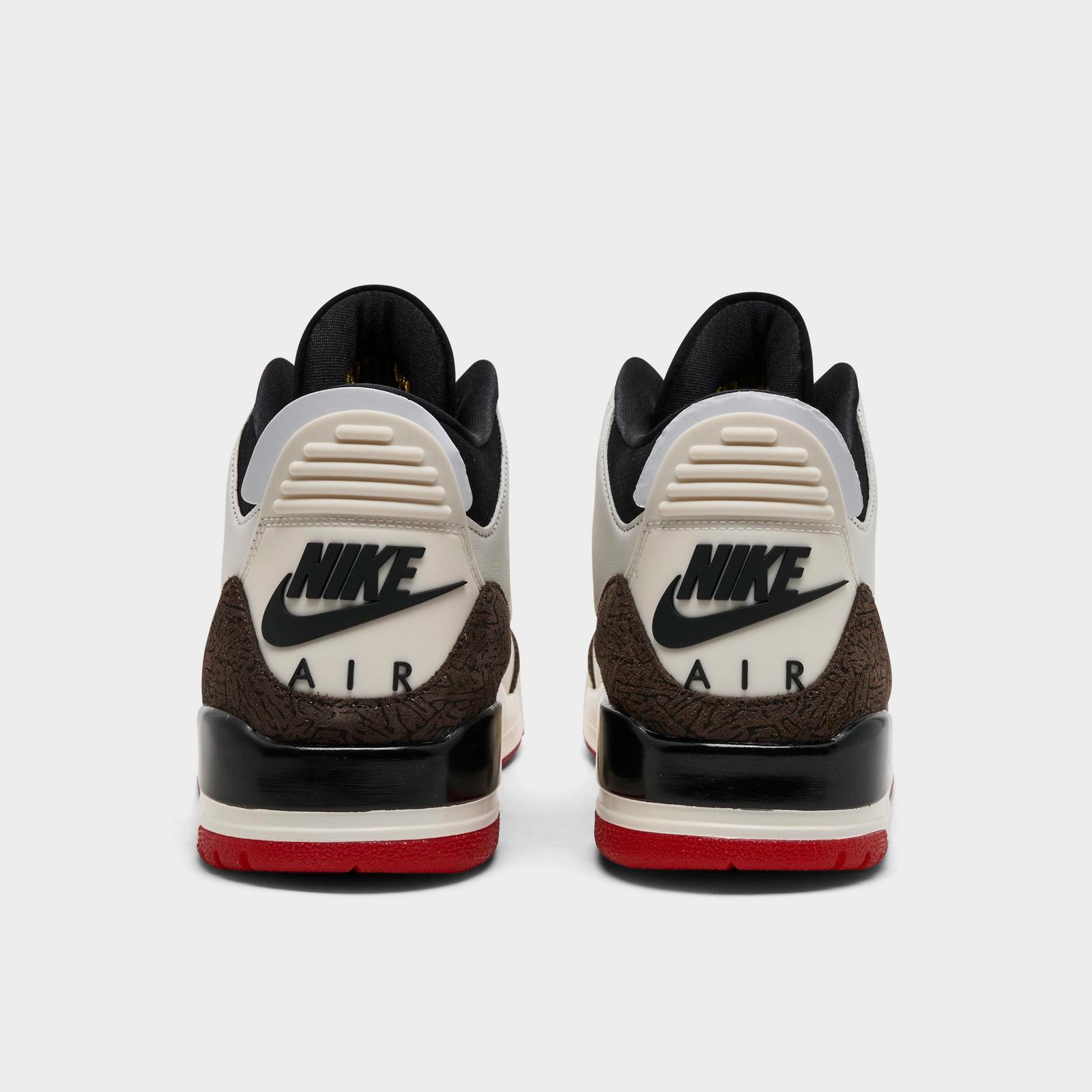 Men's Air Jordan Retro 3 Basketball Shoes - Sail/Black/University Red/Pale Ivory/Palomino - view 4