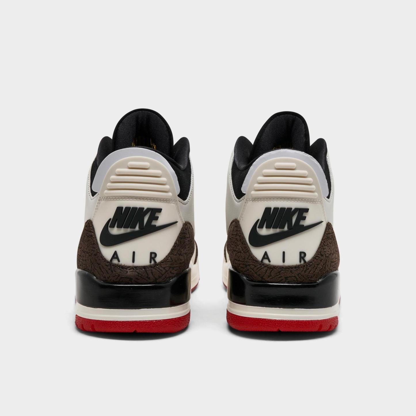 Men's Air Jordan Retro 3 Basketball Shoes - Sail/Black/University Red/Pale Ivory/Palomino - view 4