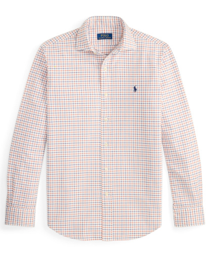 Polo Ralph Lauren Men's Classic-Fit Plaid Brushed Oxford Shirt - White Orange Multi
