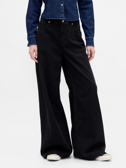 Low Slung Extra Baggy Jeans - Black