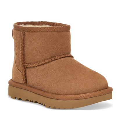 UGG® Toddler Kids Classic Mini II Round Toe Booties - Chestnut