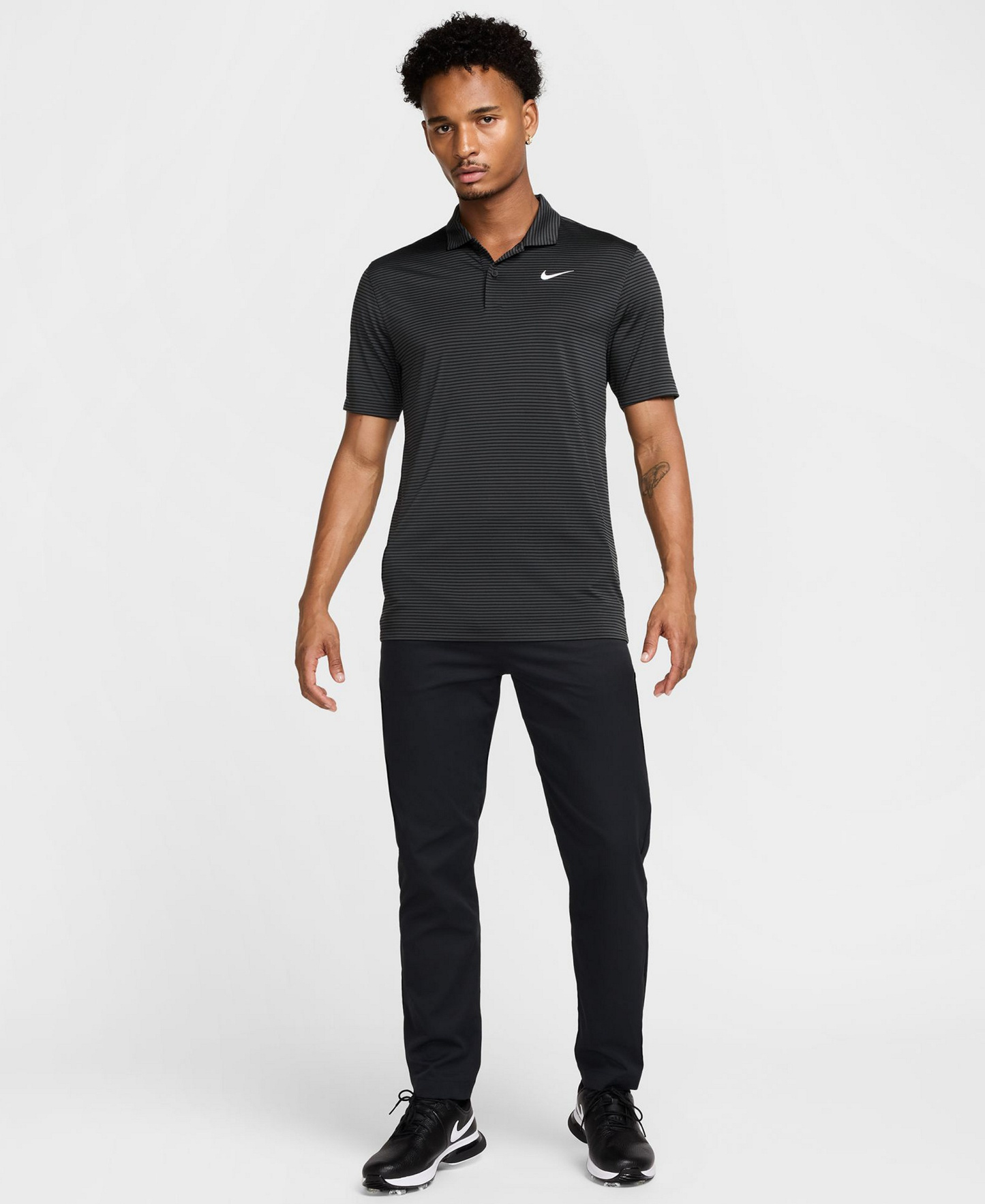 Nike Men's Relaxed Fit Core Dri-FIT Short Sleeve Golf Polo Shirt - Anthracite/Black/White