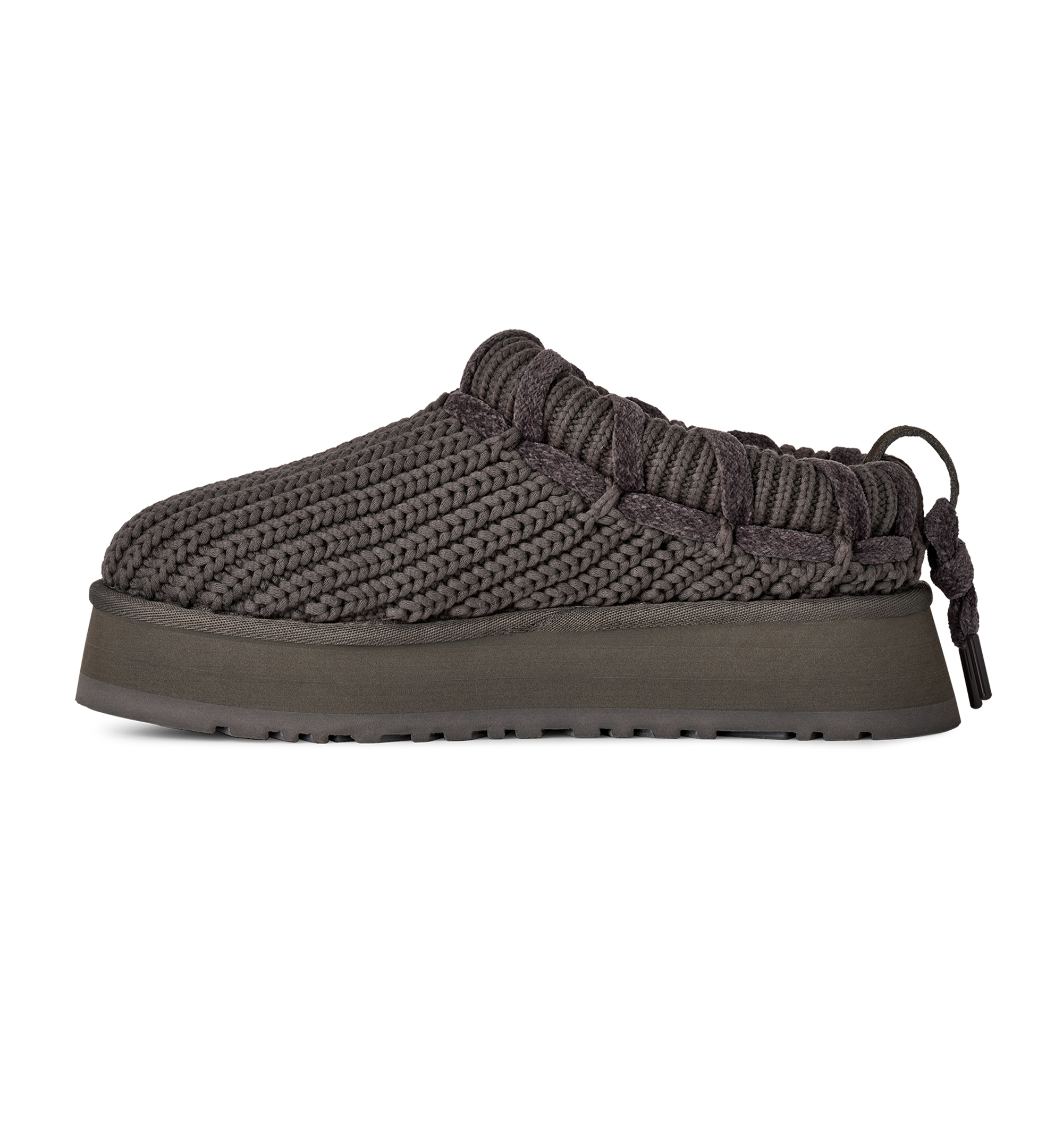 UGG® Women's Tazz Whipstitch Knit Slip-On Slippers - Charcoal
