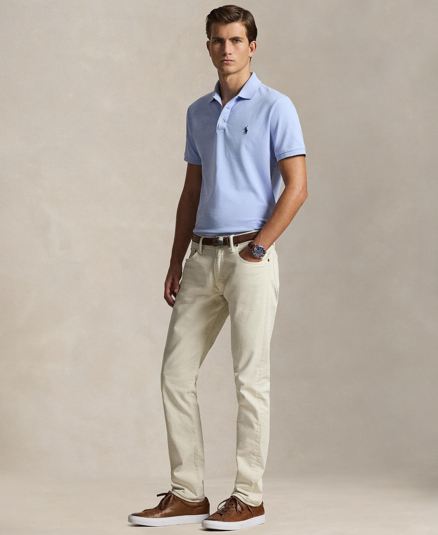 Polo Ralph Lauren Men's Classic-Fit Stretch Mesh Polo Shirt - Pebble Blue