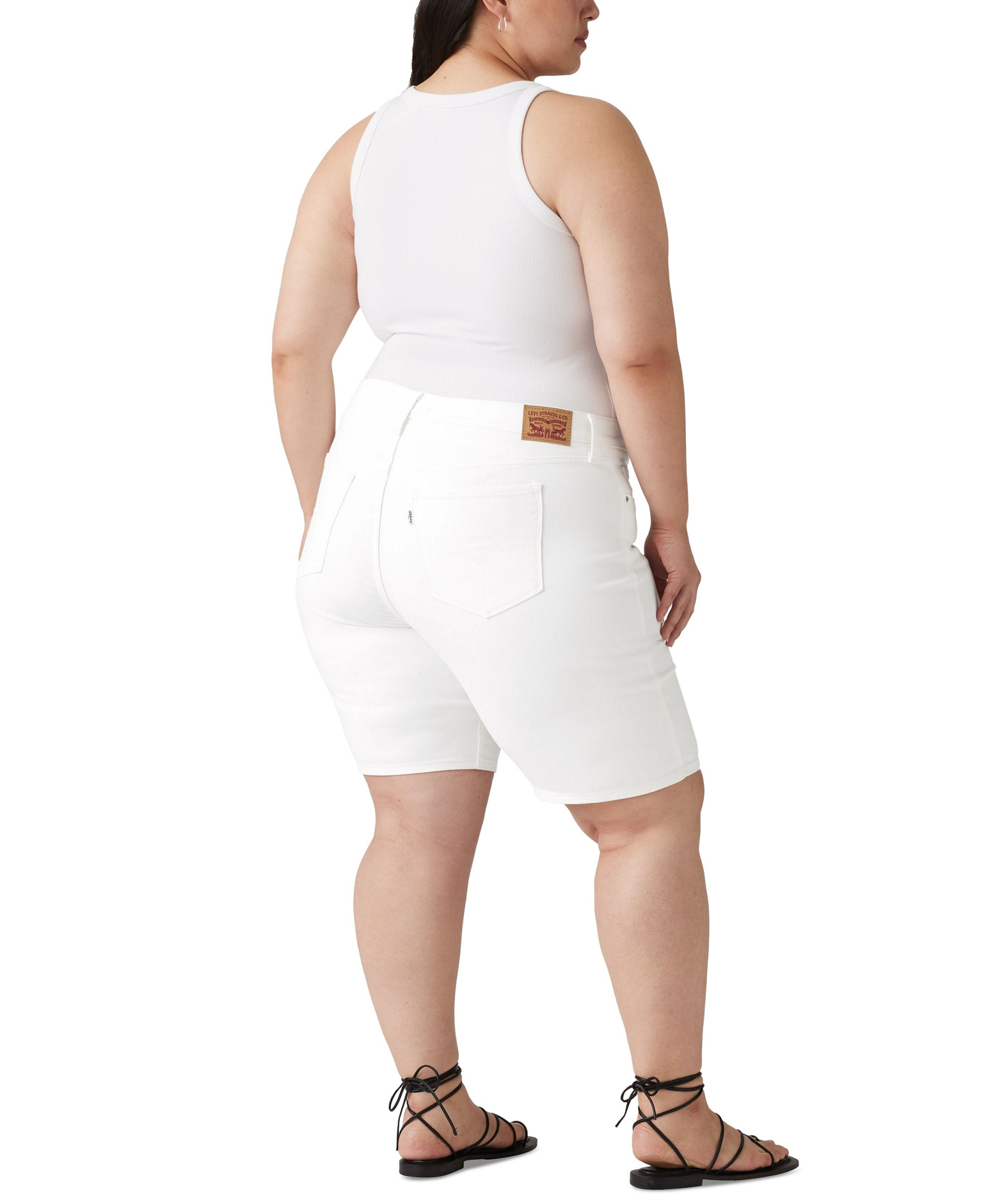 Levi's Women's Mid-Rise Shaping Bermuda Shorts - Chalk White