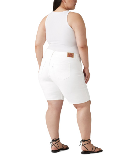 Levi's Women's Mid-Rise Shaping Bermuda Shorts - Chalk White