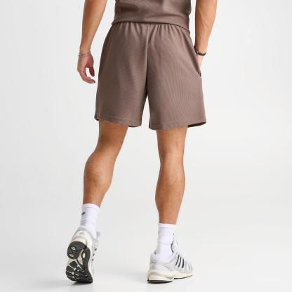 Men's adidas Originals Trefoil Essentials Waffle Shorts - Earth Strata - view 4