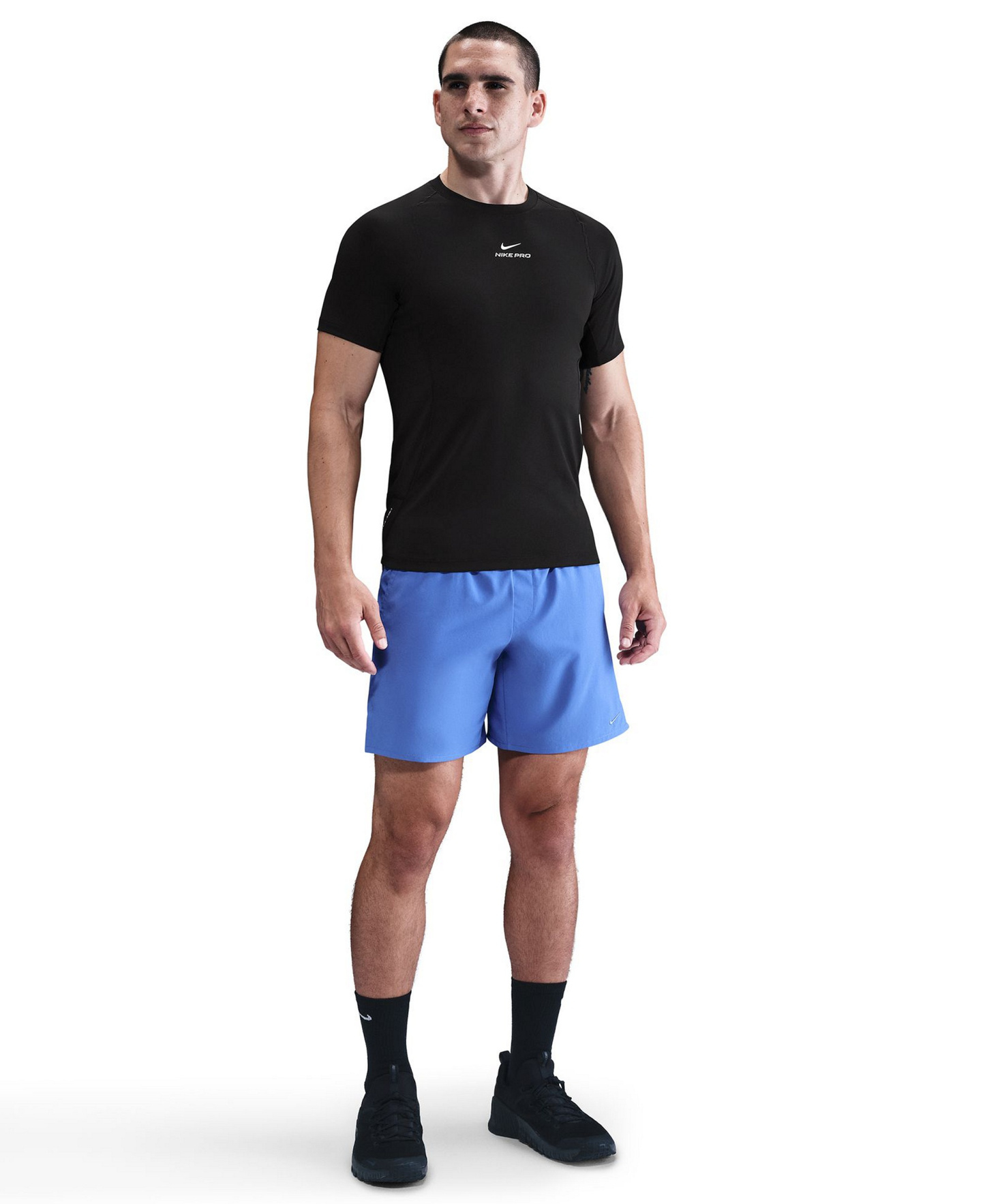 Nike Men's Pro Training Dri-Fit Short-Sleeve T-Shirt - Black/White