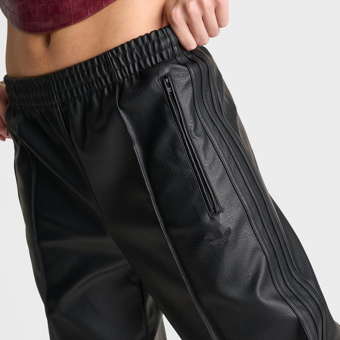 Women's adidas Originals Firebird Loose Pleather Pants - Black