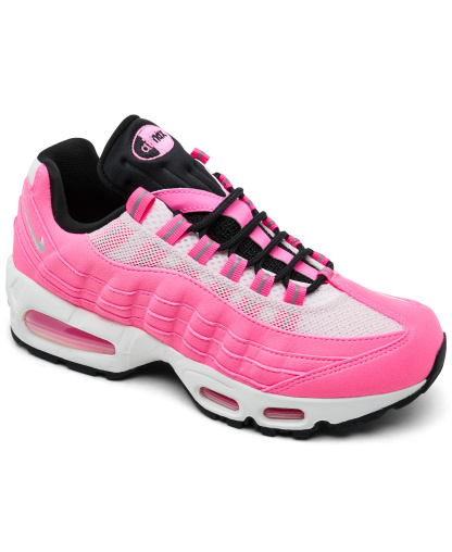 Nike Women's Air Max 95 Big Bubble Sneakers from Finish Line - Pink Glow, Silver