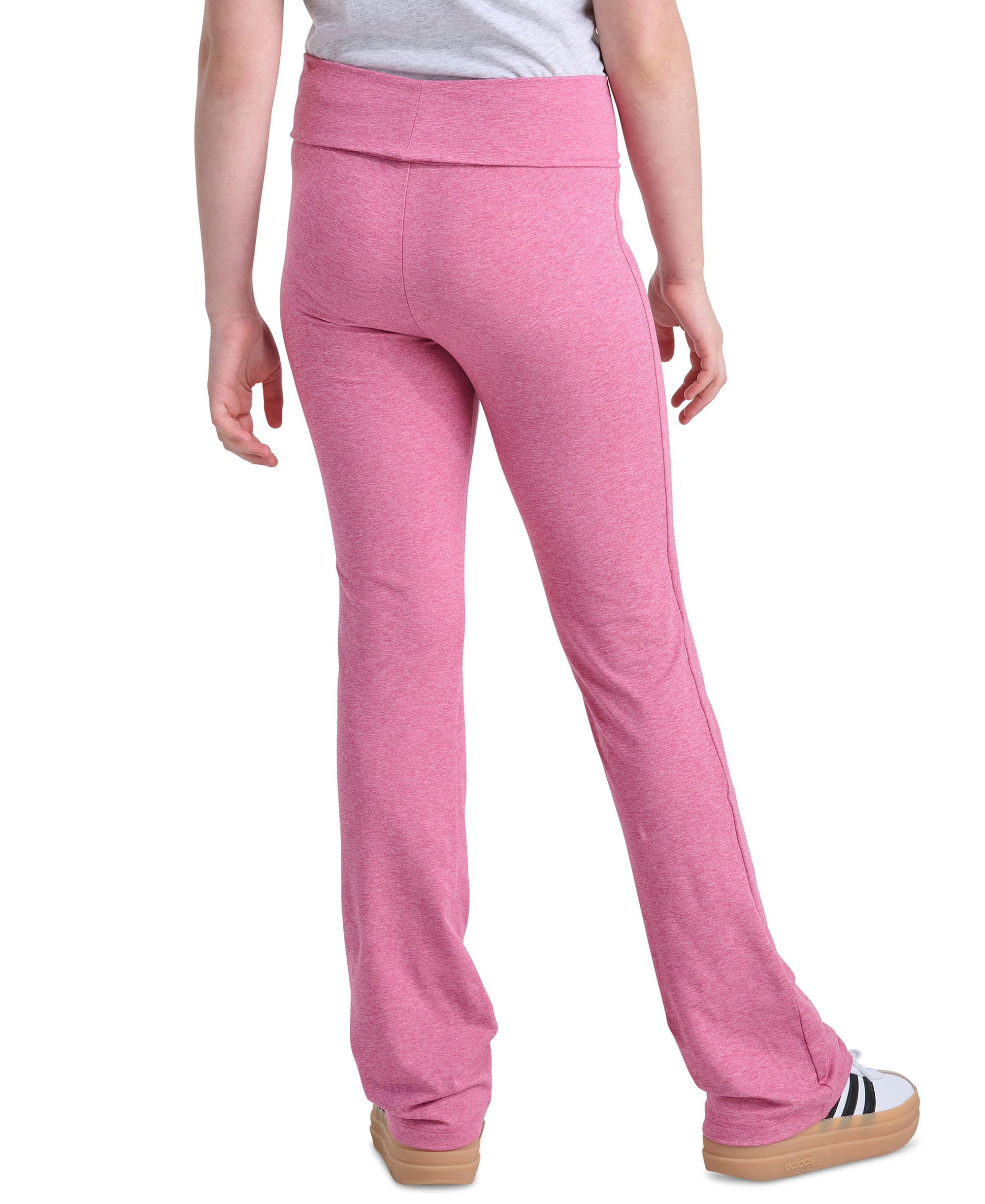 adidas Girls' 8-16 Folded Waistband Kick Flare Pants - Dual Magenta