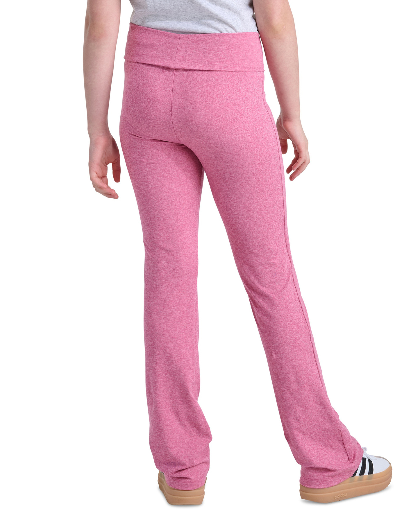 adidas Girls' 8-16 Folded Waistband Kick Flare Pants - Dual Magenta