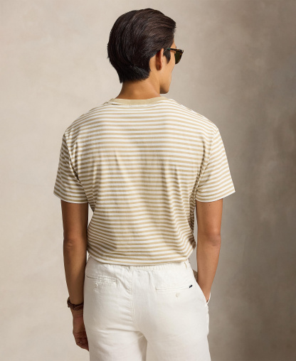 Polo Ralph Lauren Men's Classic-Fit Stripe T-Shirt - Classic Khaki/White