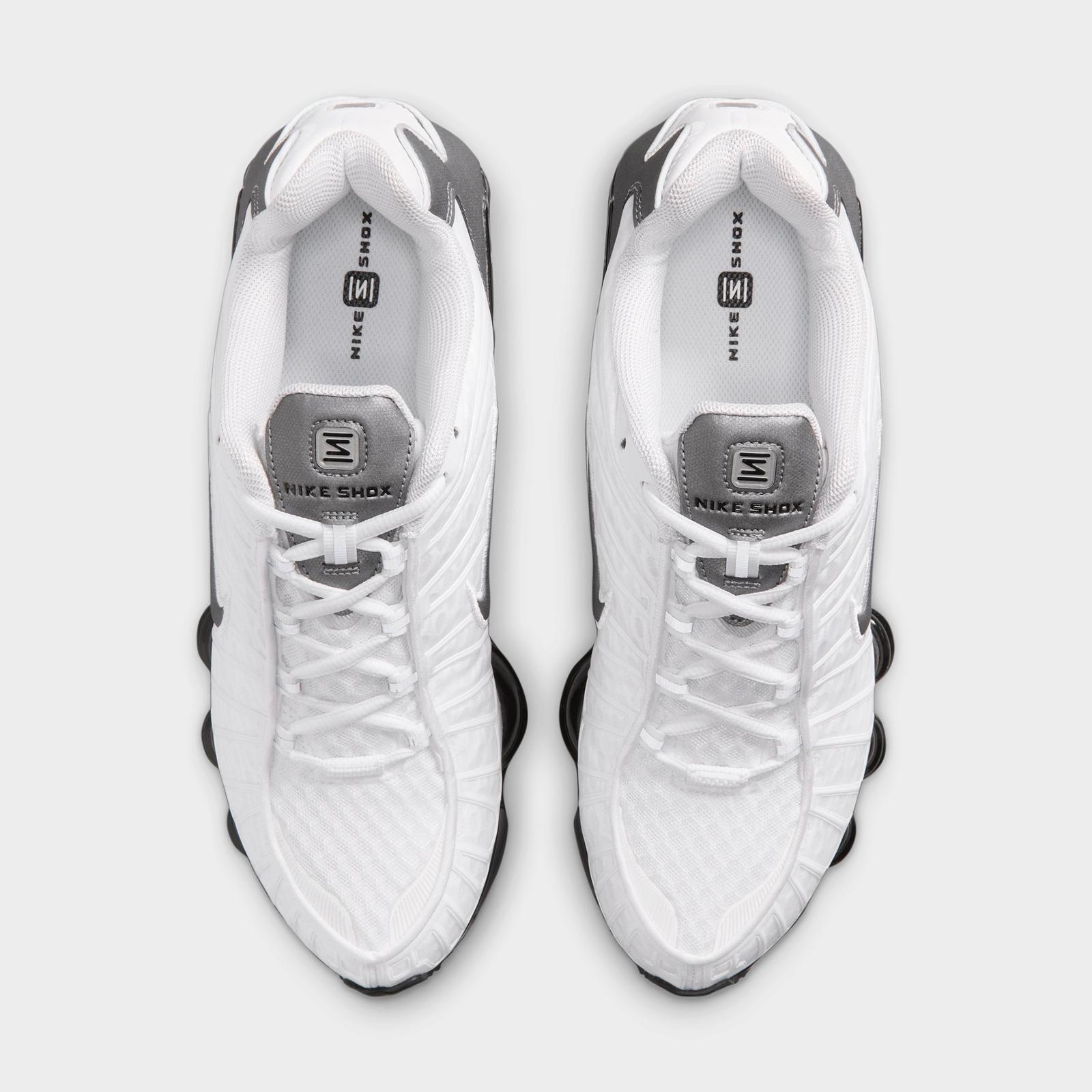 Men's Nike Shox TL Casual Shoes - White/Black/Cool Grey/Metallic Cool Grey