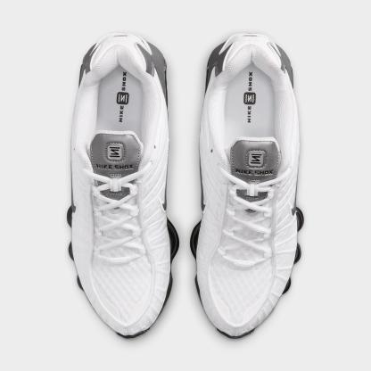 Men's Nike Shox TL Casual Shoes - White/Black/Cool Grey/Metallic Cool Grey