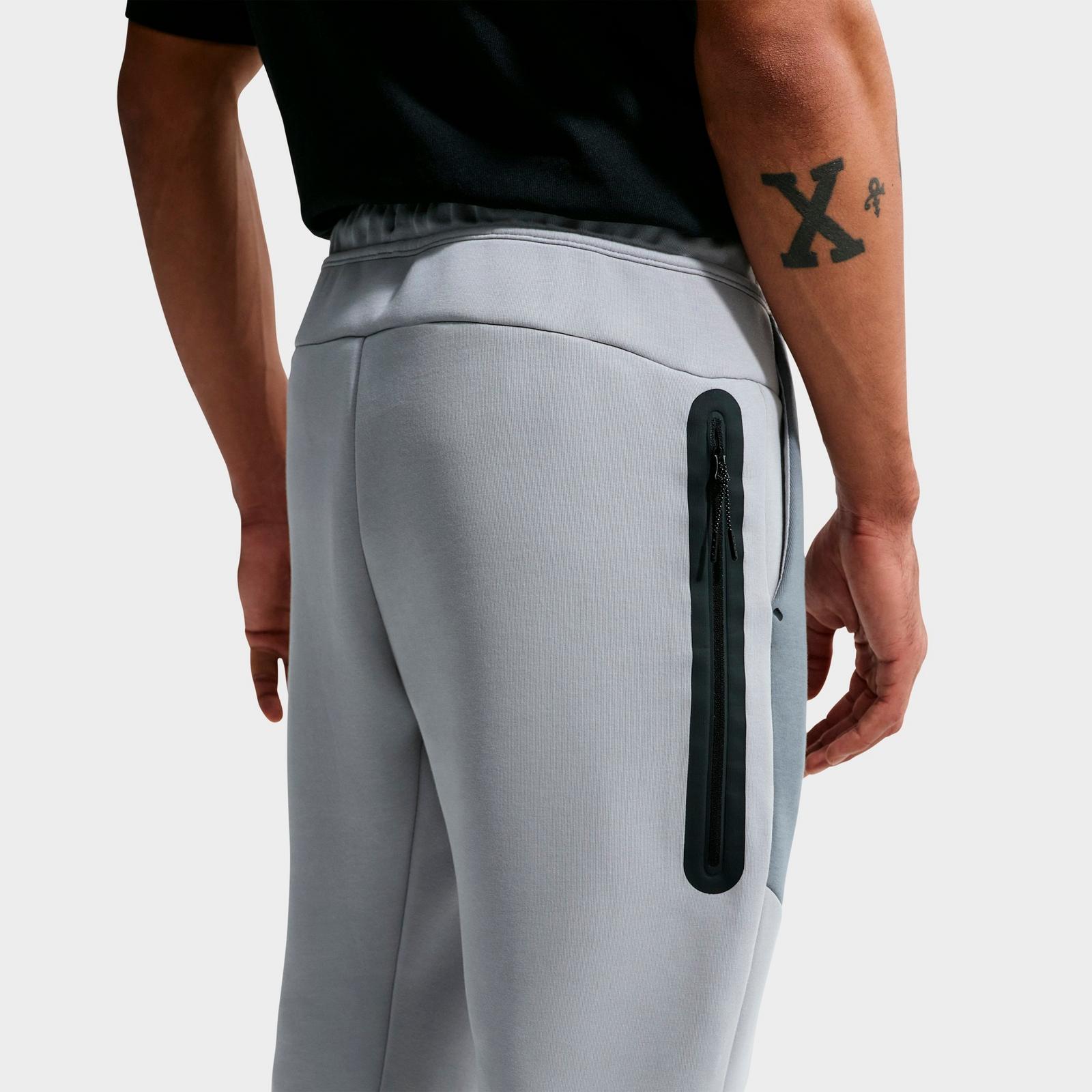 Men's Nike Tech Fleece Jogger Pants - Light Smoke Grey/Cool Grey/Volt