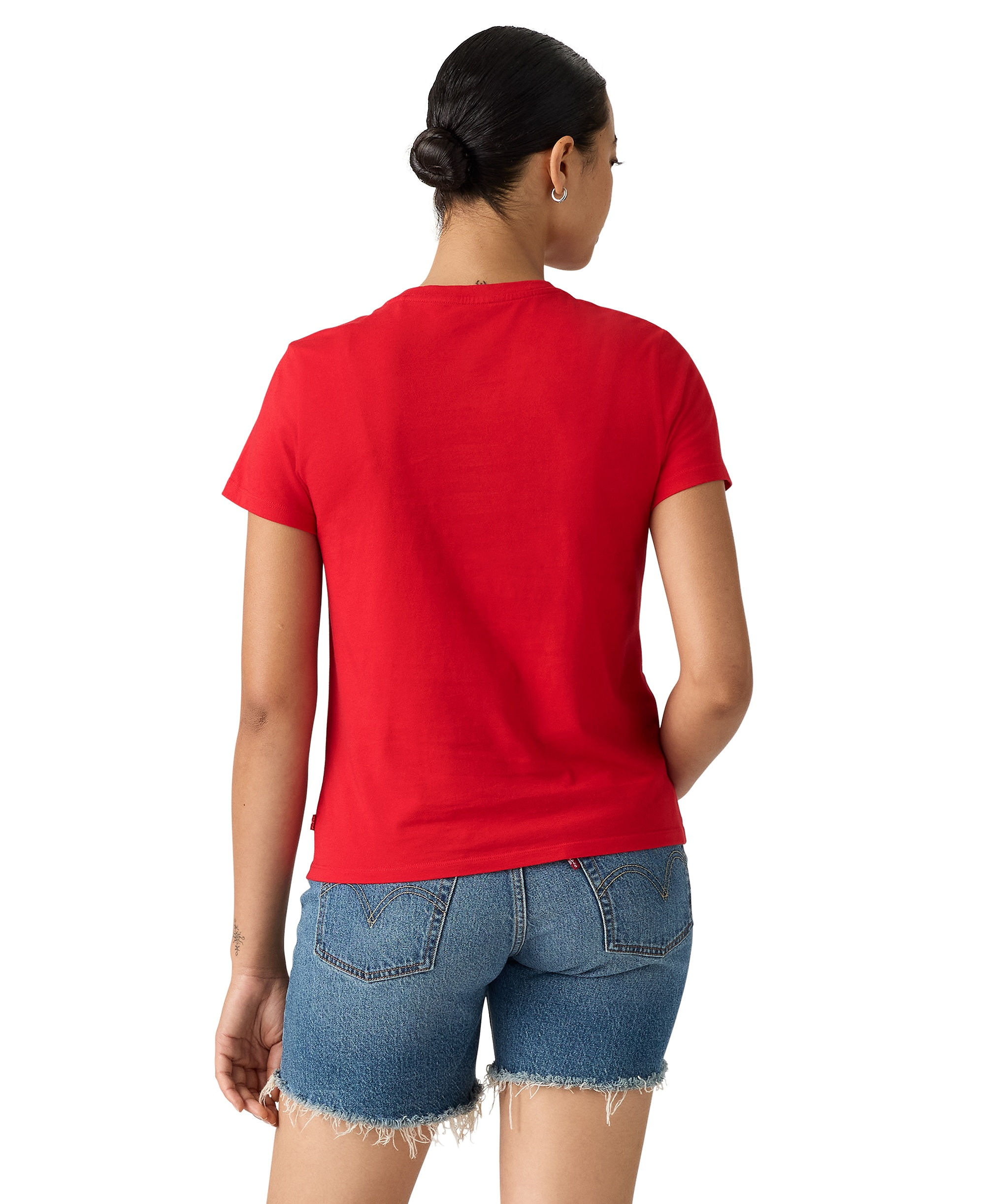Levi's Women's Perfect Graphic Logo Cotton T-Shirt - Floral Bandana Bw True Red