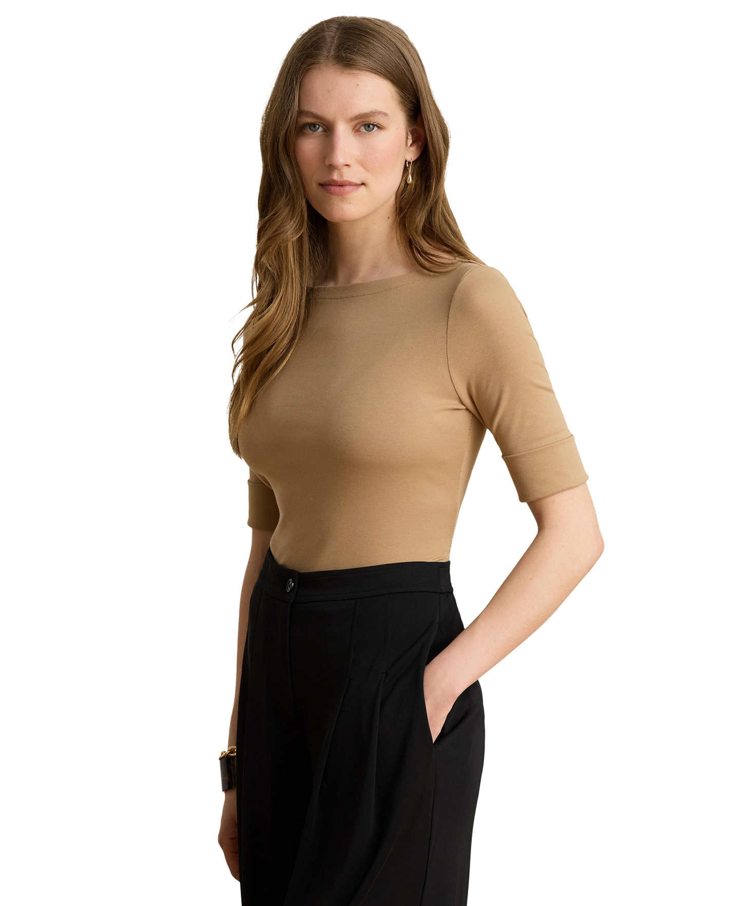Lauren Ralph Lauren Stretch Boatneck Top