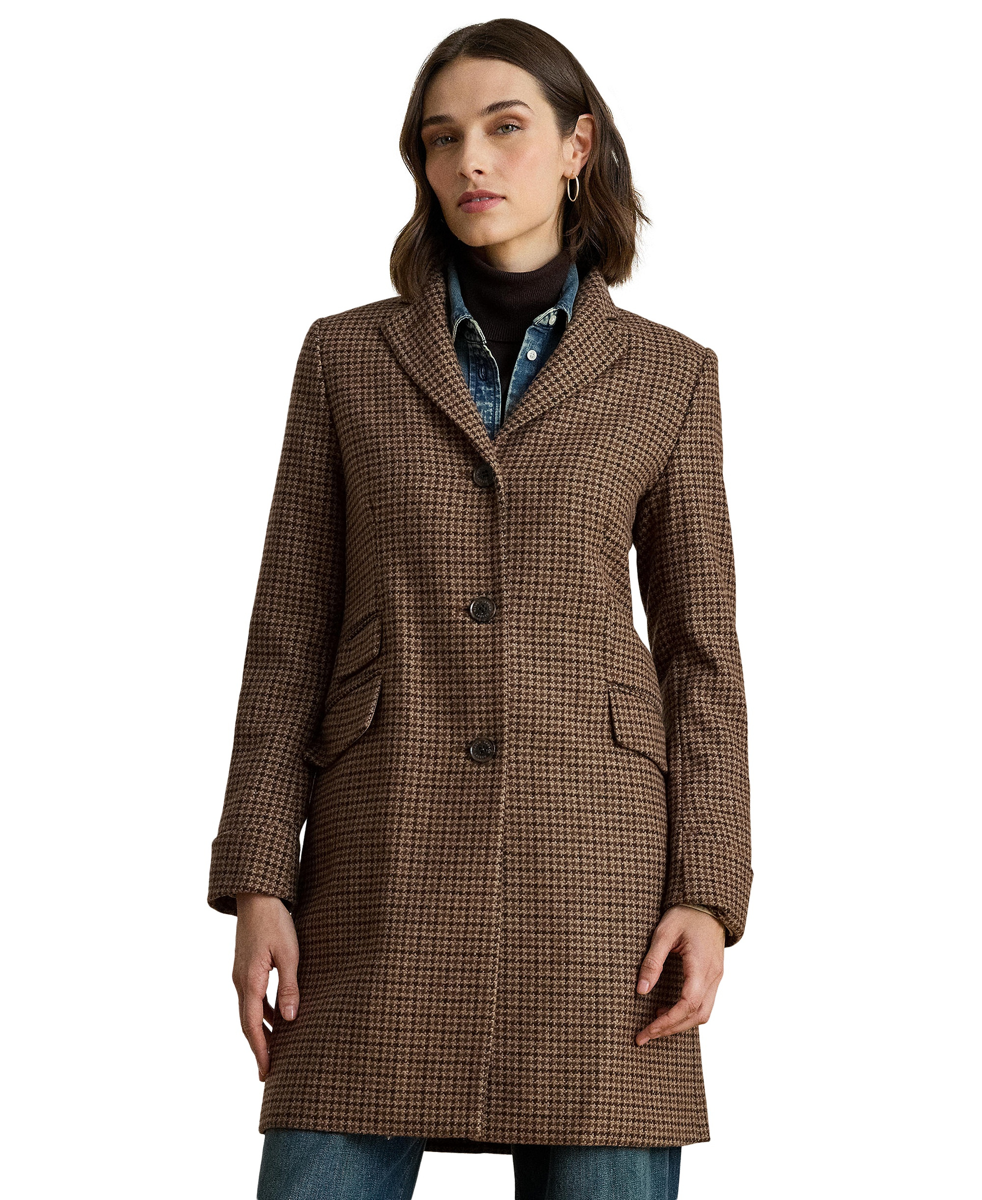 Lauren Ralph Lauren Women's Single-Breasted Walker Coat, Created for Macy's - Legacy Check