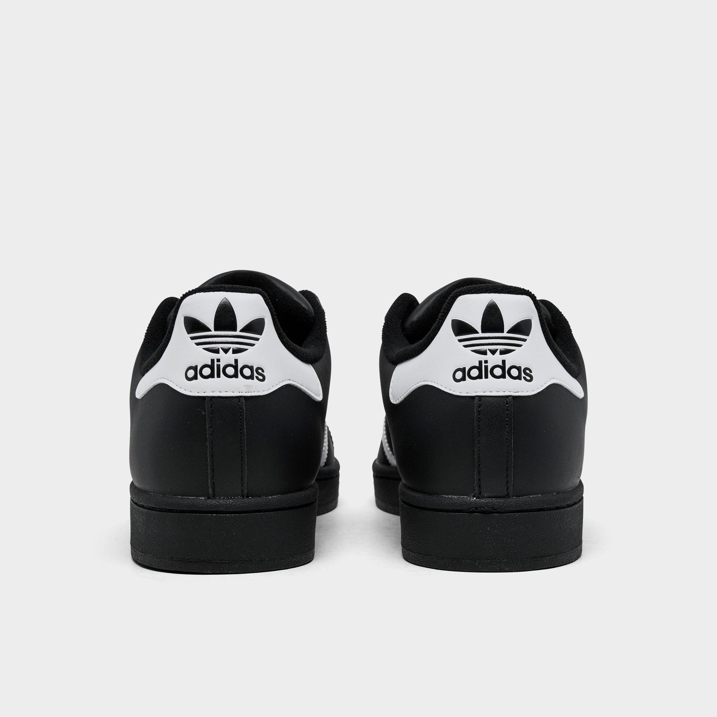 Men's adidas Originals Superstar II Casual Shoes - Part 2 - Black/White/Black - Back view