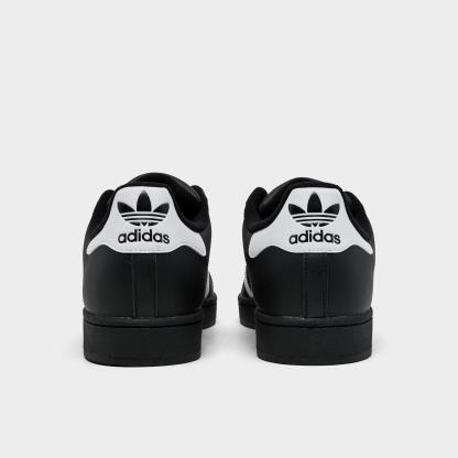Men's adidas Originals Superstar II Casual Shoes - Part 2 - Black/White/Black - Back view