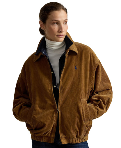 Polo Ralph Lauren Women's Bubble Relaxed-Fit Corduroy Jacket - Tan