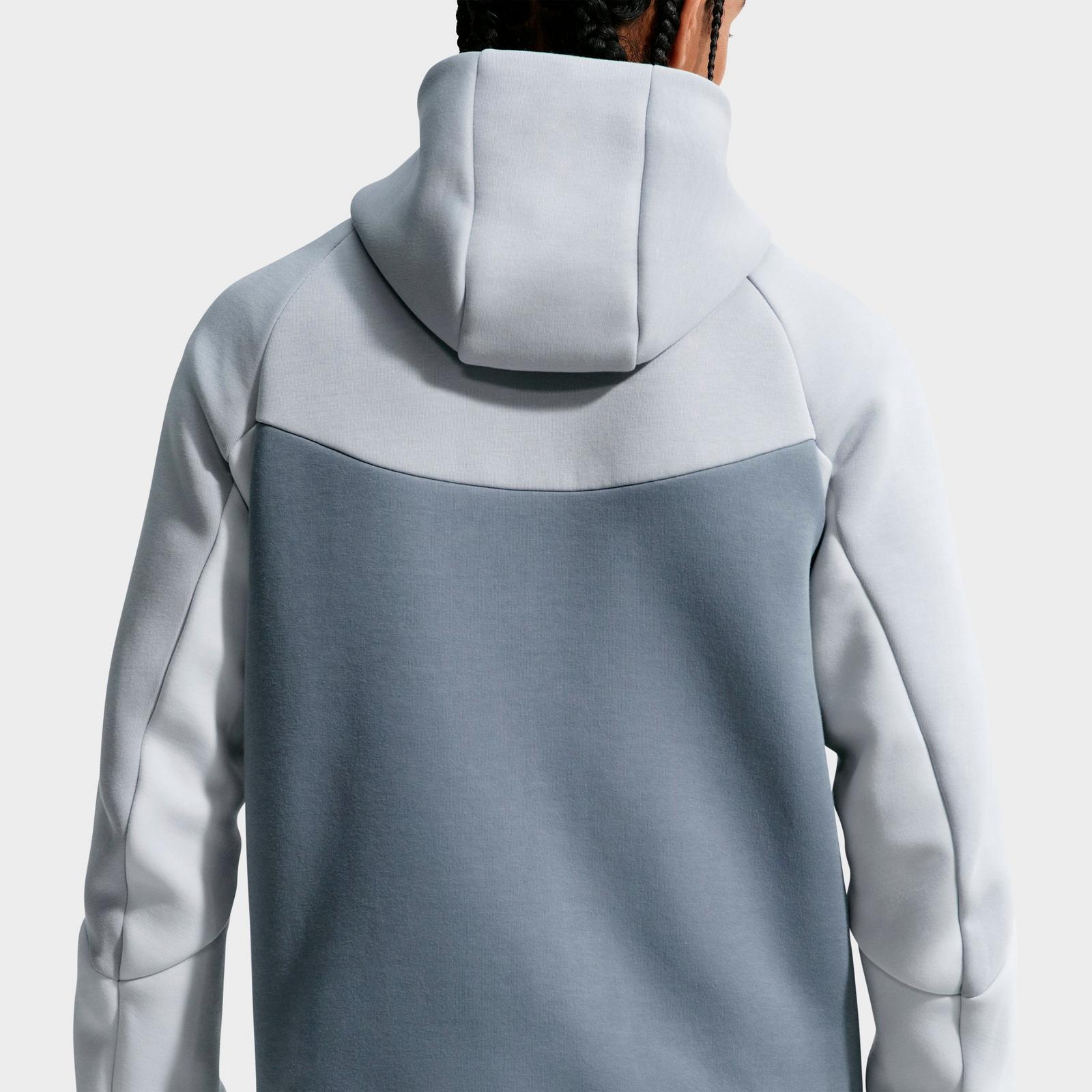 Men's Nike Tech Fleece Windrunner Full-Zip Hoodie - Light Smoke Grey/Cool Grey/Photon Dust/Volt
