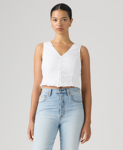 Levi's Women's Teagan Mini Eyelet Blouse - Mini Eyelet Bright White