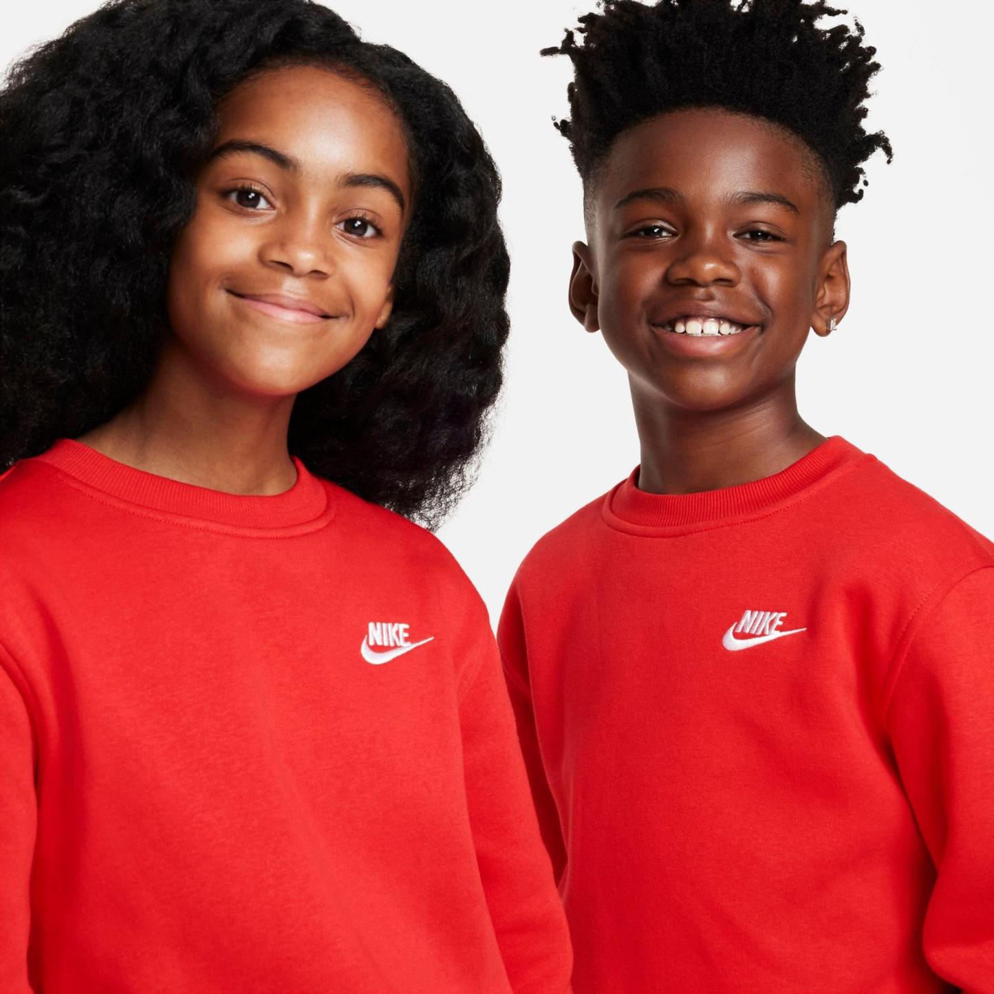 Big Kids' Nithtke Sportswear Club Fleece Sweatshirt - University Red/White
