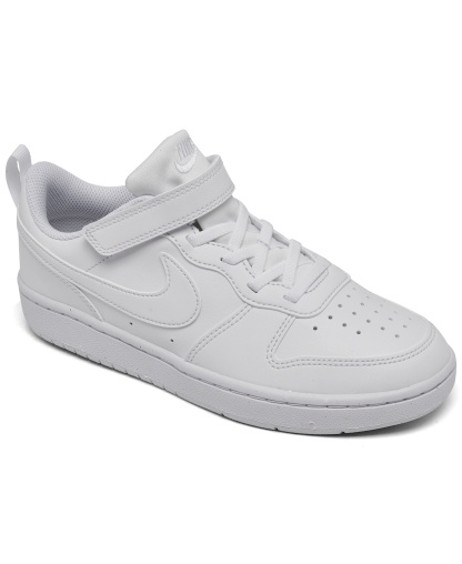 Nike Little Kids Court Borough Low Recraft Adjustable Strap Casual Sneakers From Finish Line - White
