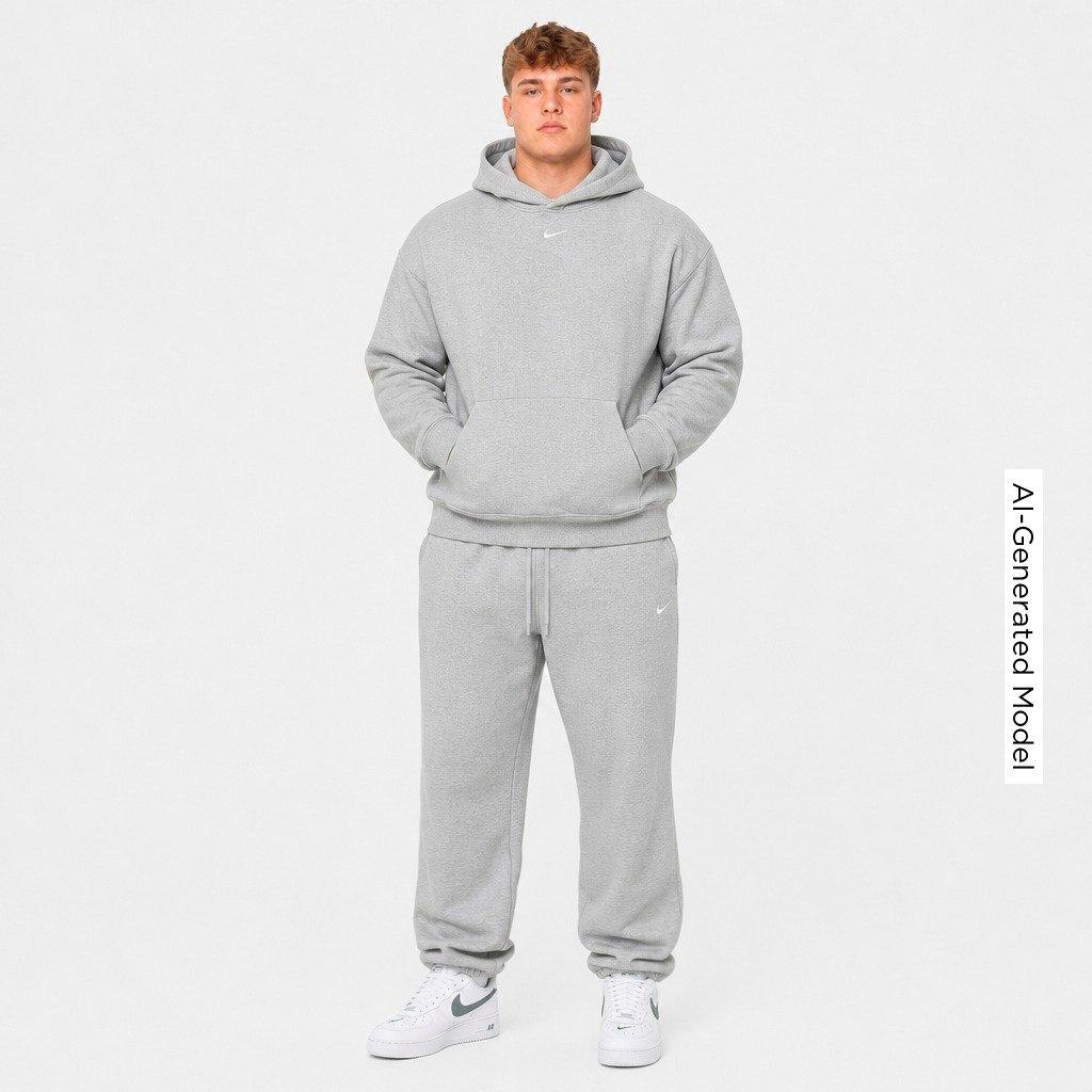 Men's Nithtke Solo Swoosh Cuffed Sweatpants - Dark Grey Heather/Sail
