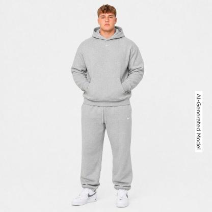Men's Nithtke Solo Swoosh Cuffed Sweatpants - Dark Grey Heather/Sail