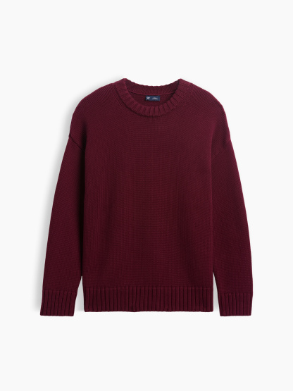 100% Cotton Oversized Sweater - Noir red