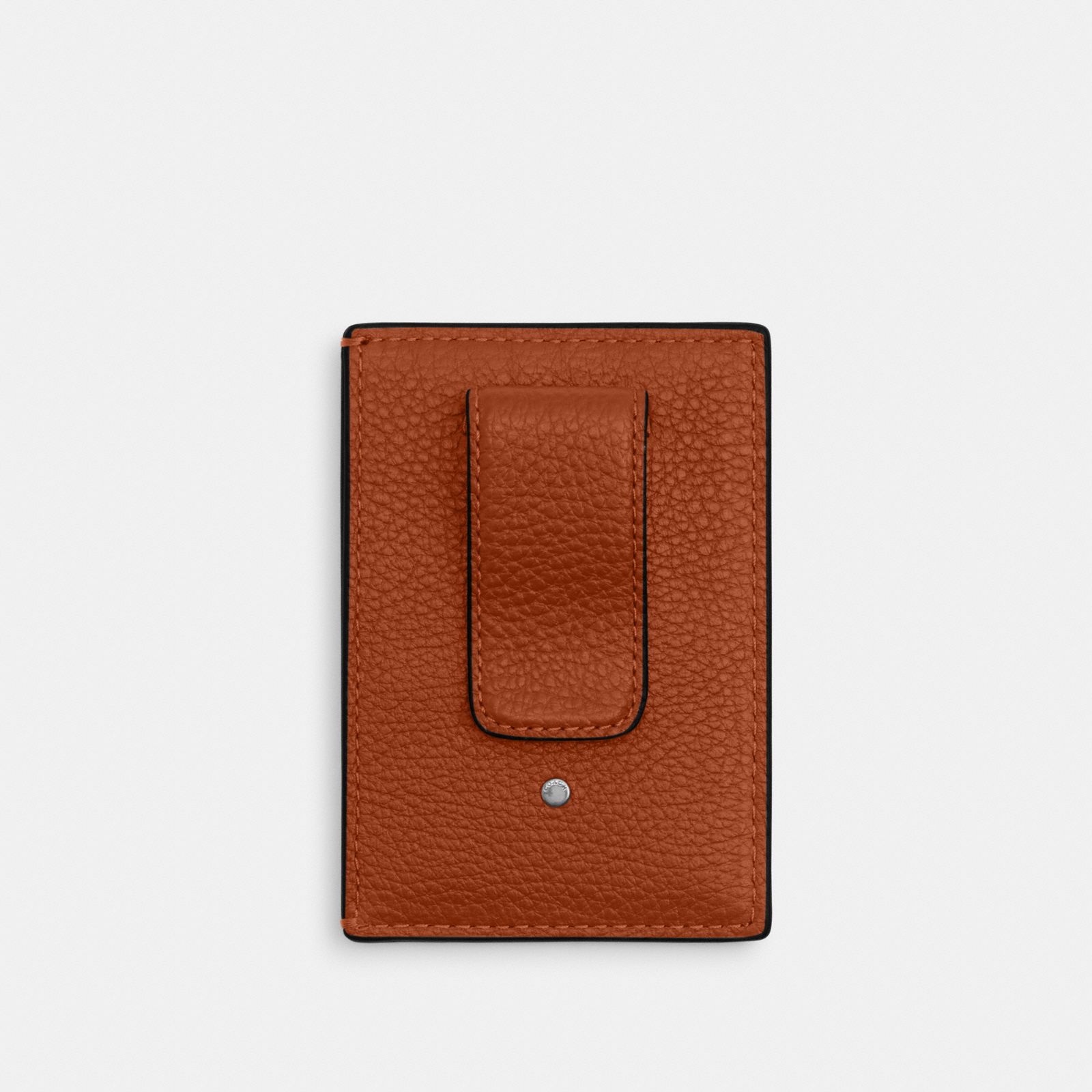 Card Case With Money Clip - Silver/Amber Brown - view 2