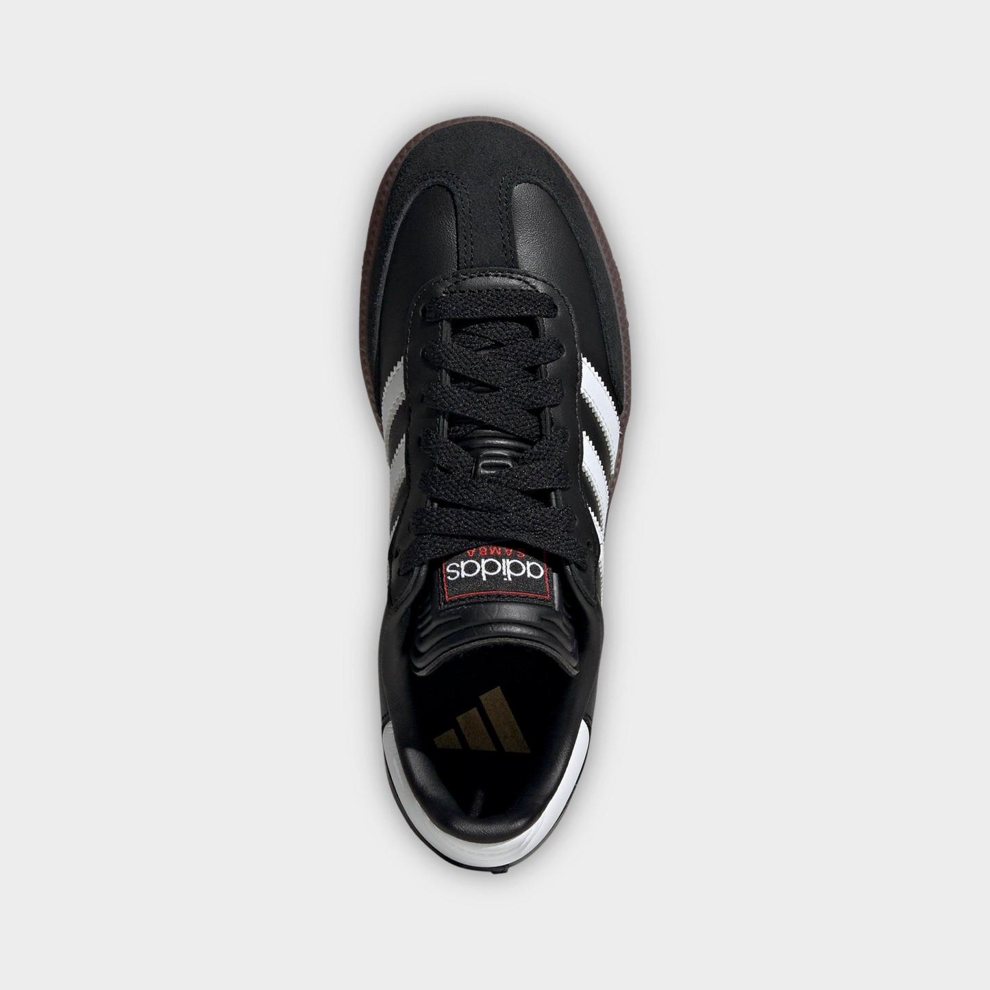Little Kids' and Big Kids' adidas Originals Samba Indoor Soccer Shoes - Black/White/Gum - Top view