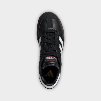 Little Kids' and Big Kids' adidas Originals Samba Indoor Soccer Shoes - Black/White/Gum - Top view