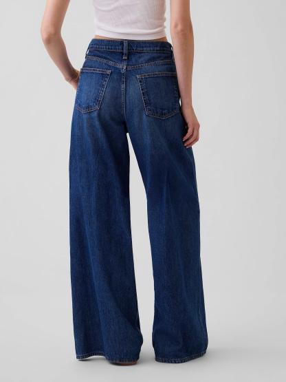Low Slung Extra Baggy Jeans - Medium indigo