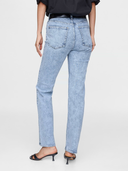 High Rise '90s Slim Straight Jeans - Light acid wash