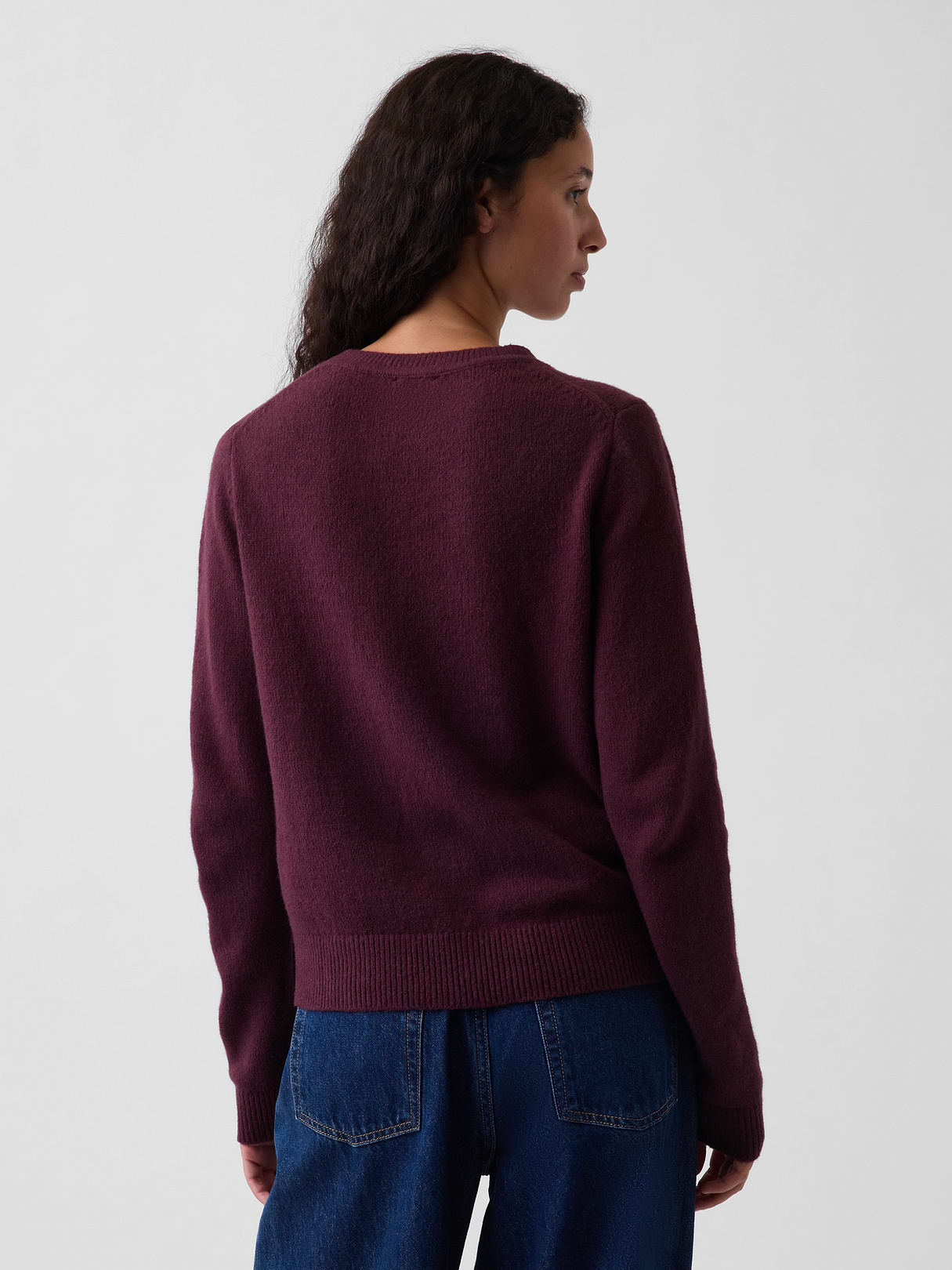 CashSoft Crew Sweater - Purple bordeaux