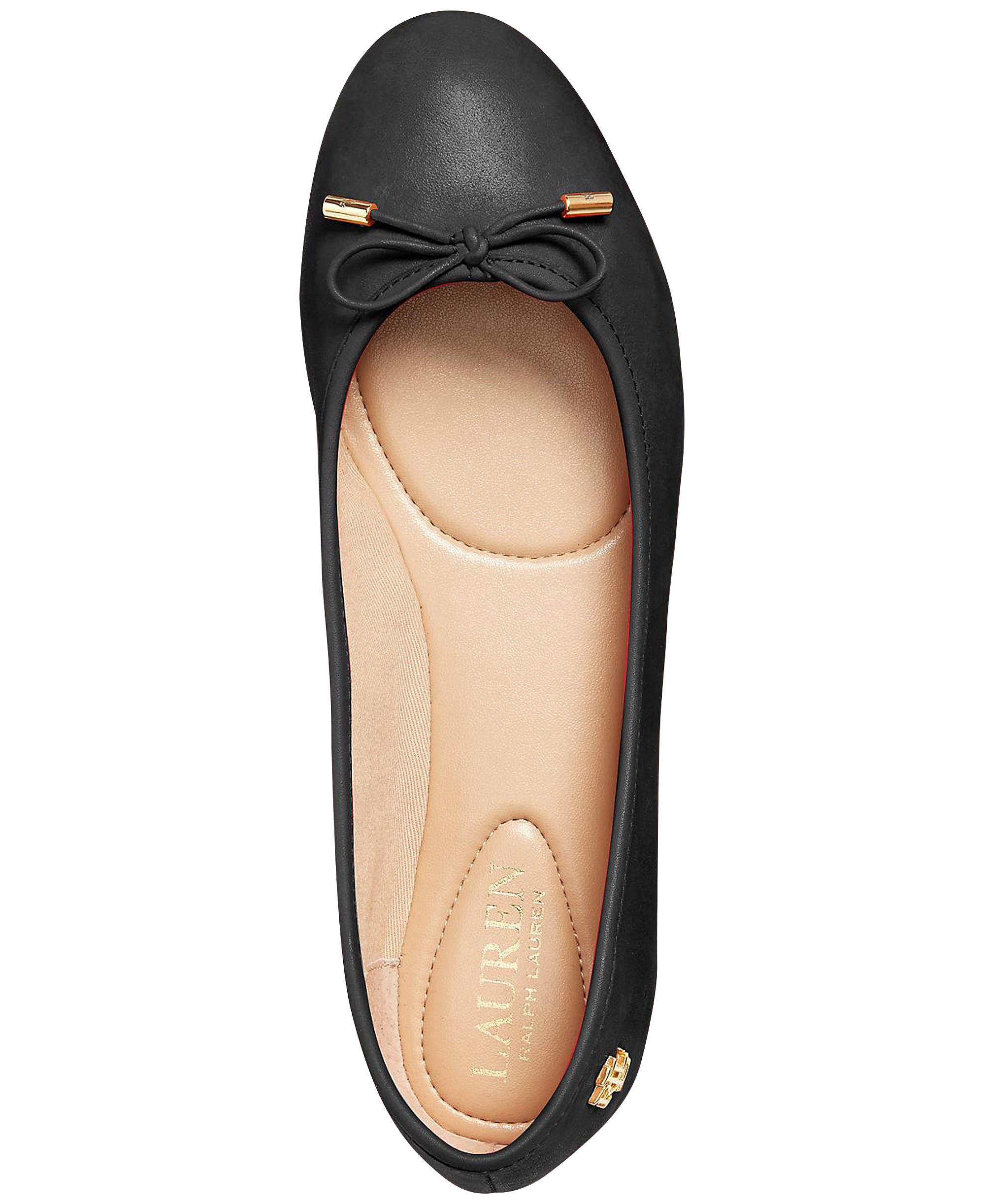 Lauren Ralph Lauren Women's Jayna Nappa Leather Slip-On Flats - Black