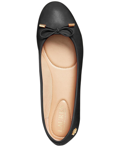 Lauren Ralph Lauren Women's Jayna Nappa Leather Slip-On Flats - Black