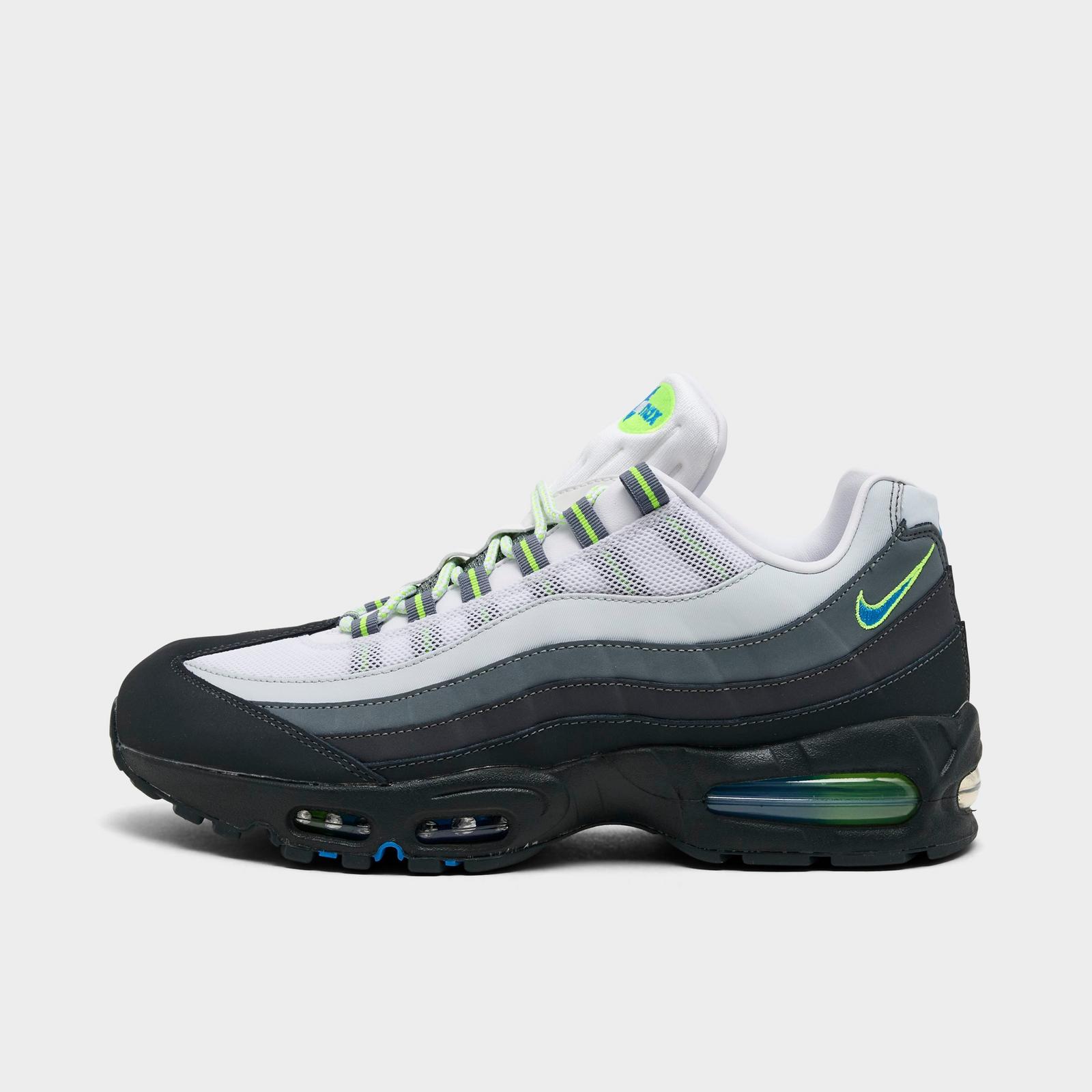 Men's Nike Air Max 95 Big Bubble Casual Shoes - Black/Photo Blue/Action Green/Anthracite/White/Iron Grey