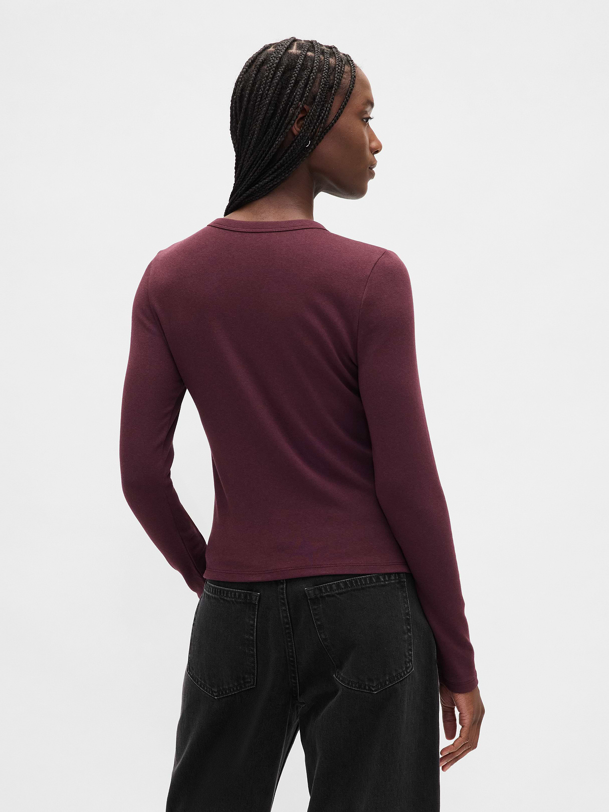 Modern Crewneck Cardigan - Bordeaux purple