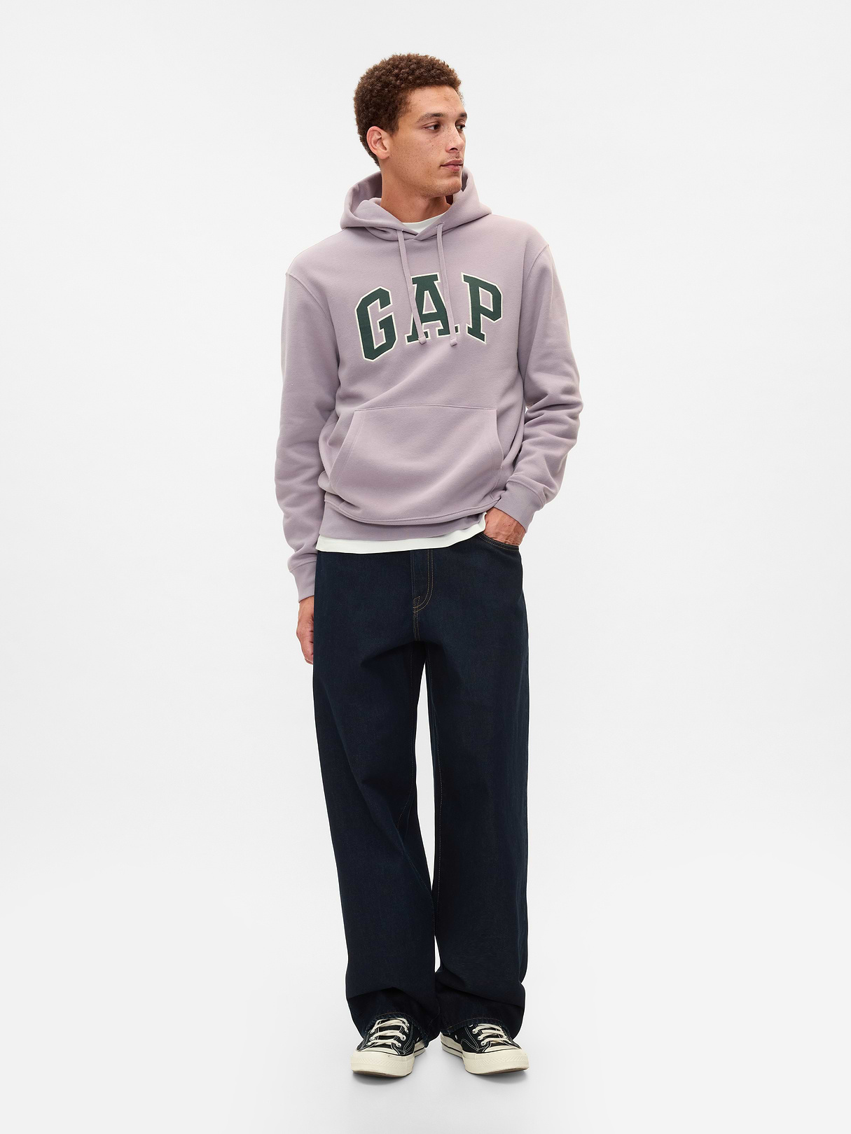 Adult VintageSoft Arch Logo Hoodie - dusty mauve