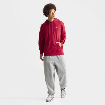 Men's Nithtke Club Fleece Premium Embroidered Pullover Hoodie - Part 1 - Tough Red/Tough Red/White