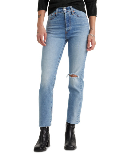 Levi's Women's Wedgie Straight-Leg High-Rise Cropped Jeans - Night Sight